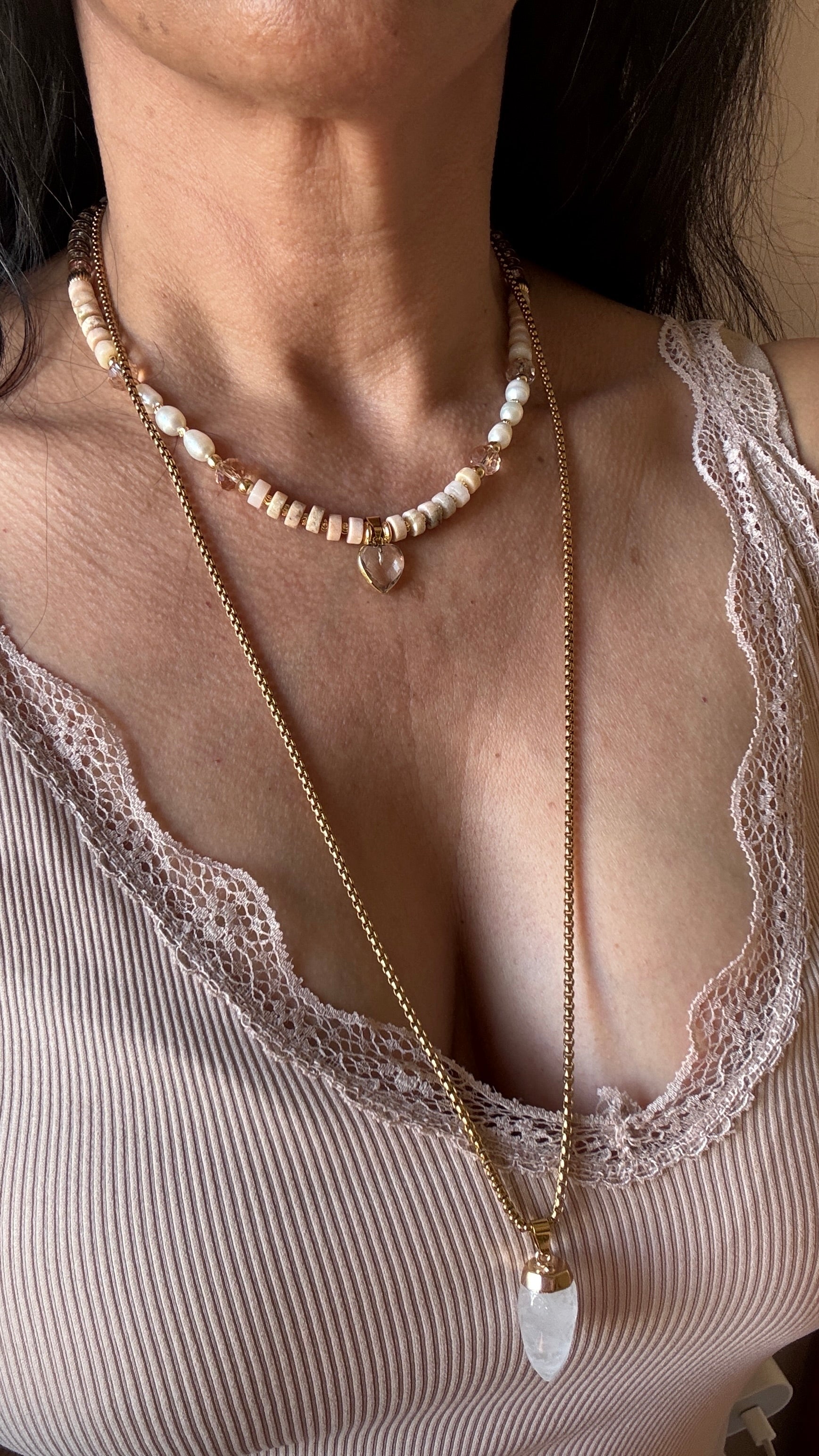 שרשרת קריסטל קוורץ|שרשרת ארוכה לאישה|שרשרת מתנה - ARIO by Shlomit Berdah