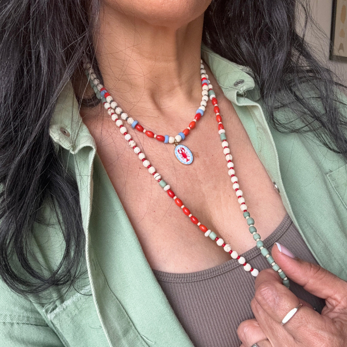 שרשרת לוקה ושרשרת לובסטר בסגנון שכבות