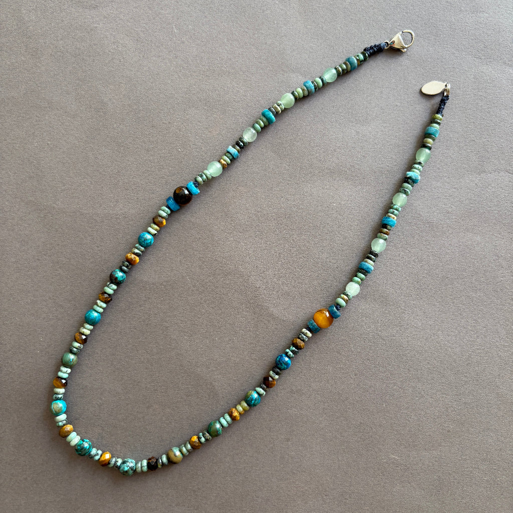 שרשרת אבני טורקיז וקריקסולה - ARIO By Shlomit Berdah