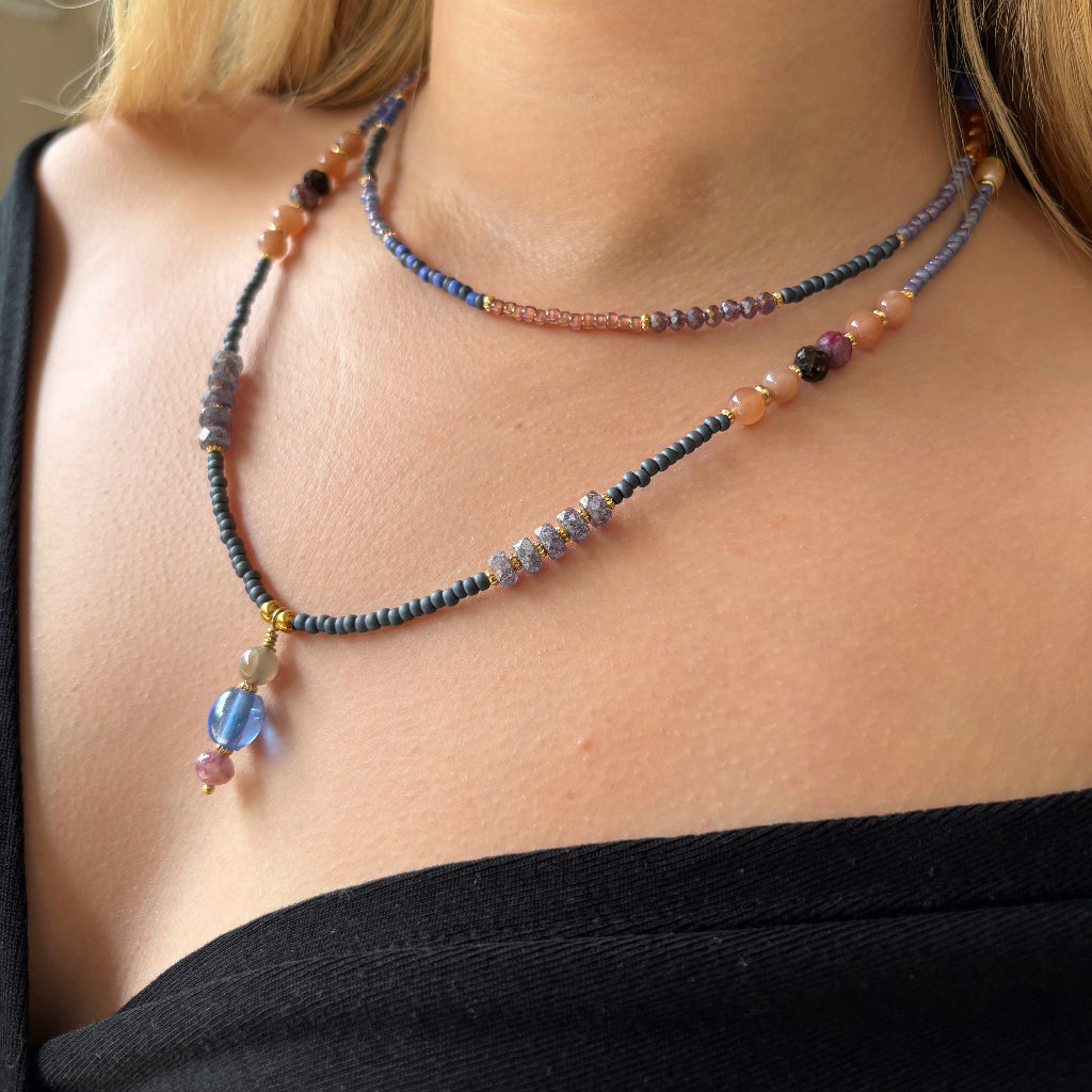 שרשרת גשם סגול| שרשרת שכבות - ARIO By Shlomit Berdah