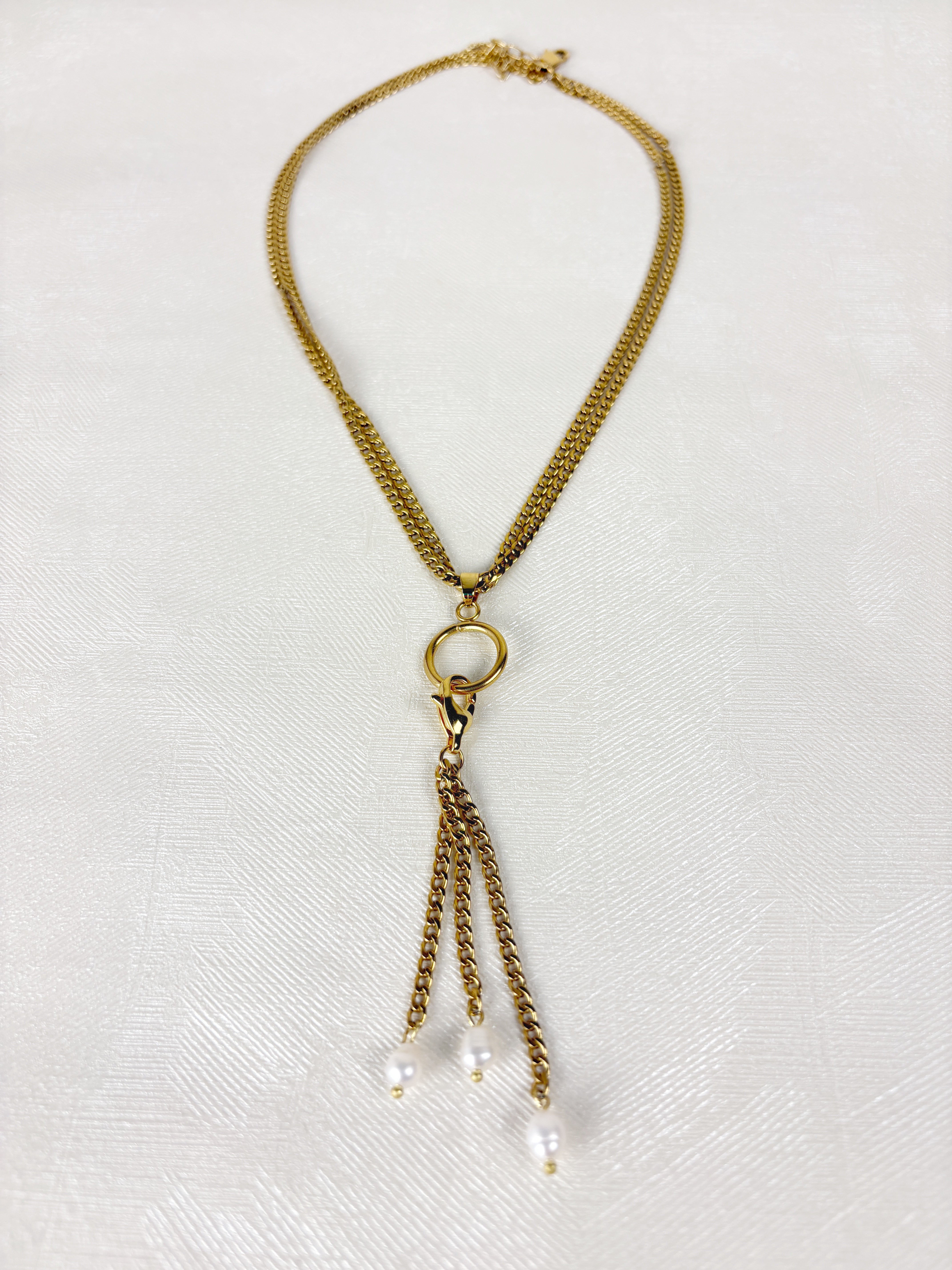 שרשרת אורה- שרשרת Y עם פנינים לבנות