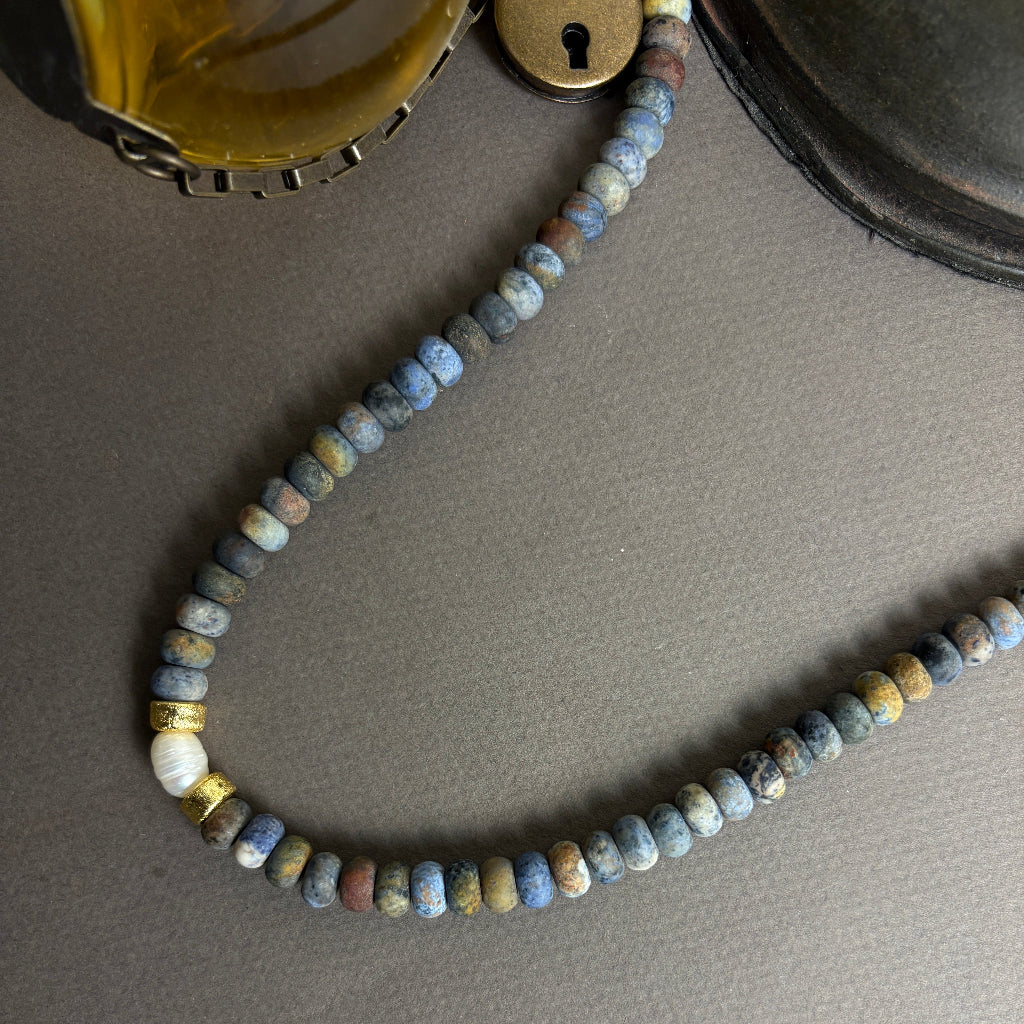 שרשרת דיומורטירייט ופנינה לבנה - ARIO By Shlomit Berdah