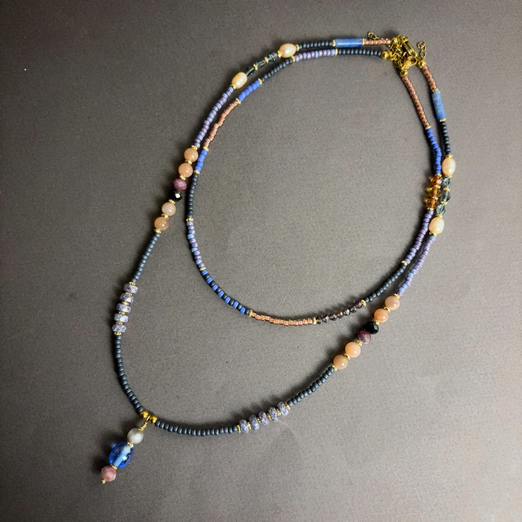 שרשרת גשם סגול| שרשרת שכבות - ARIO By Shlomit Berdah