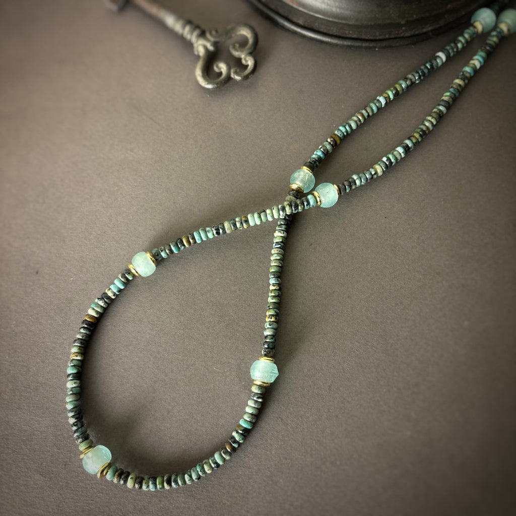 שרשרת טורקיז ארוכה - ARIO By Shlomit Berdah