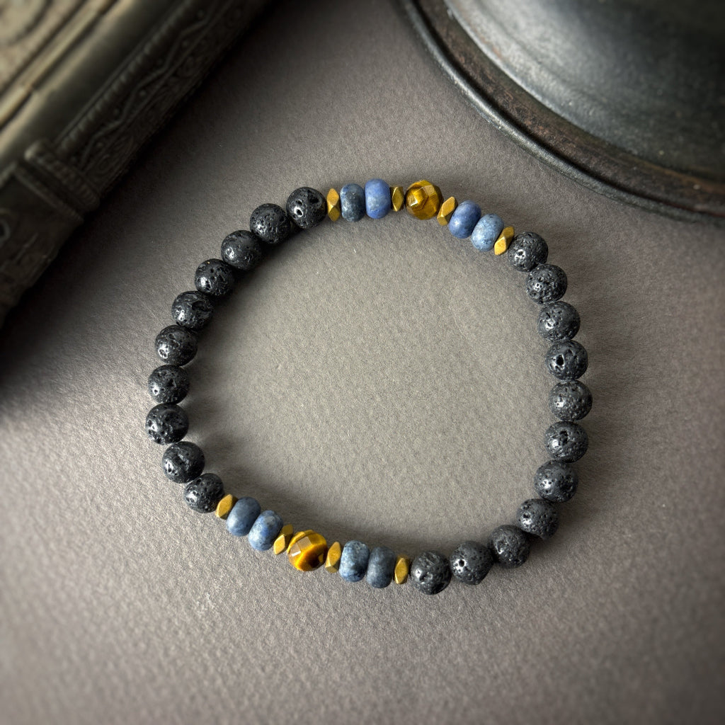 צמיד דיומולבה | צמיד אבני לבה - ARIO By Shlomit Berdah