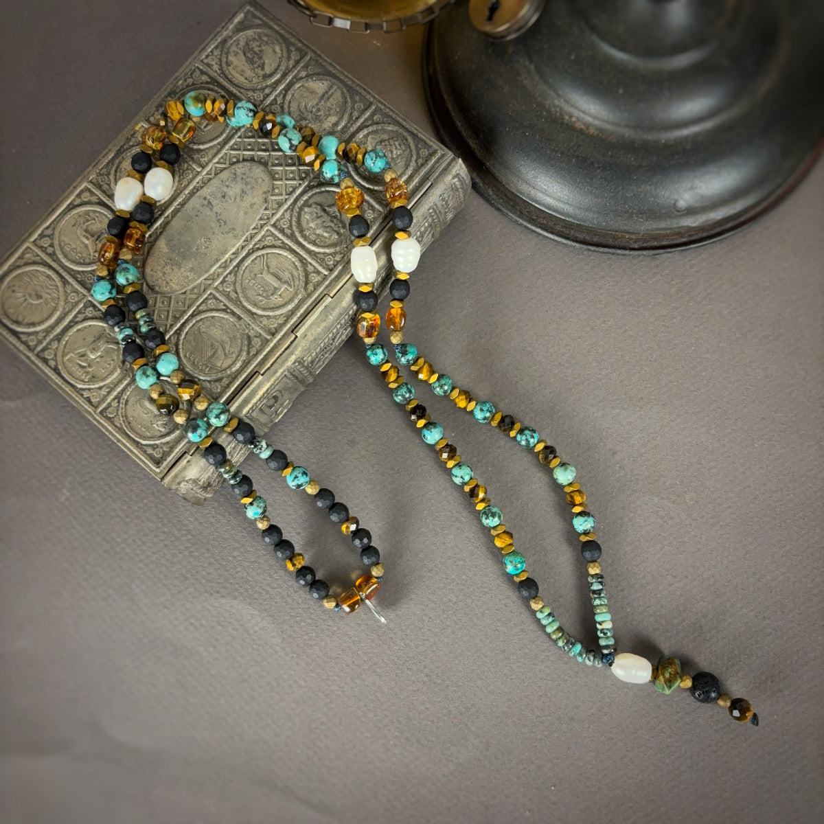 מאלה צ'אפורה | שרשרת לגבר עם אבני טורקיז- ARIO by Shlomit Berdah