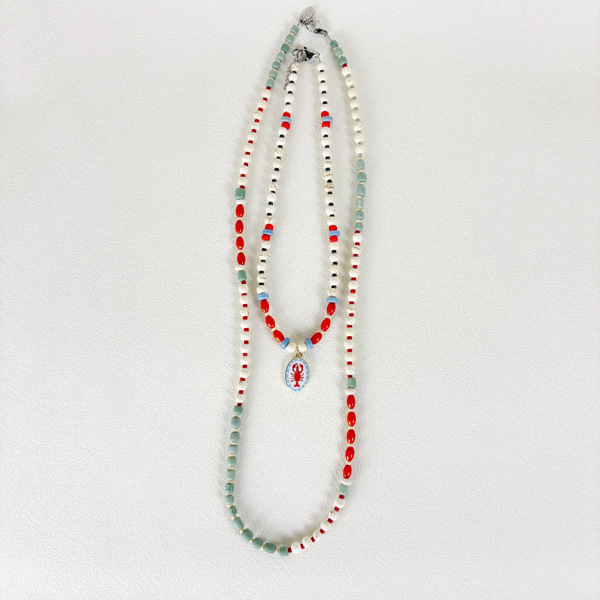 חופשה איטלקית סט שכבות -סט שרשראות עם אבני חן