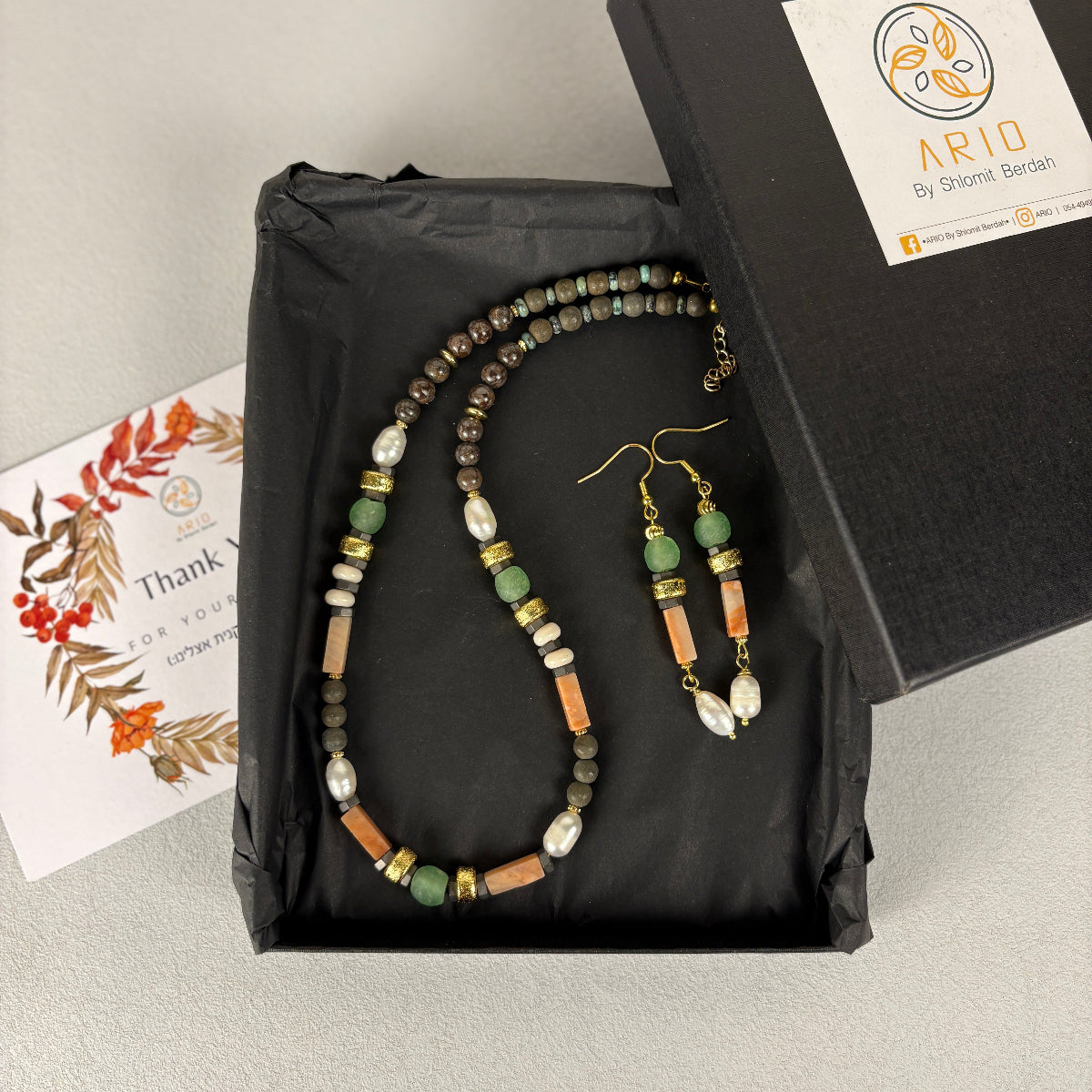 סט תכשיטים יסמין| מתנה לאישה - ARIO by Shlomit Berdah