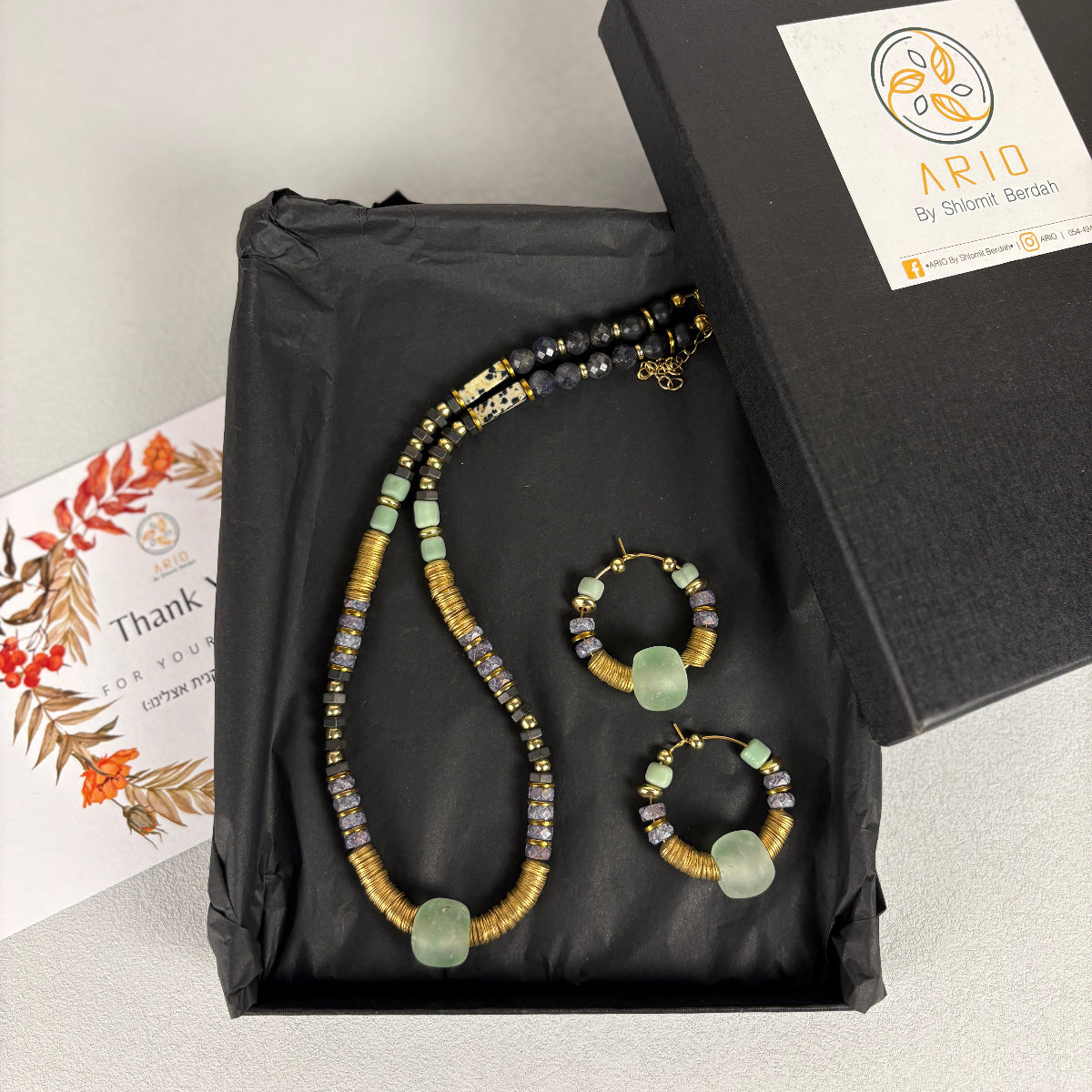 סט תכשיטים מונרו| מתנה מהממת לאישה - ARIO by Shlomit Berdah