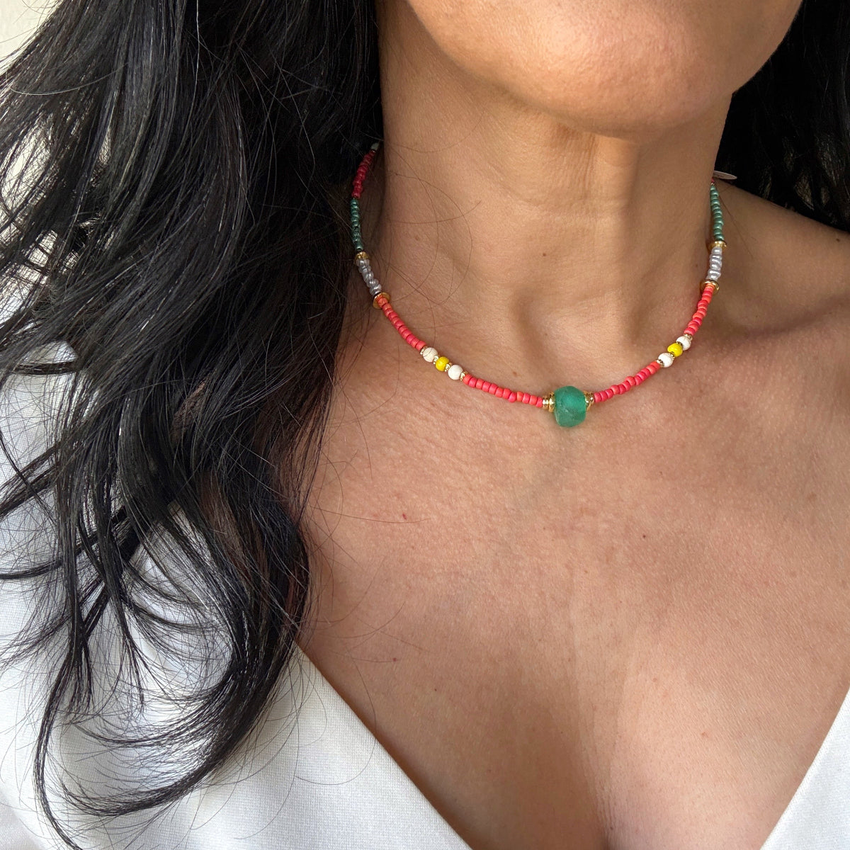 שרשרת ריו- שרשרת חרוזים צבעונית מרהיבה - ARIO By Shlomit Berdah