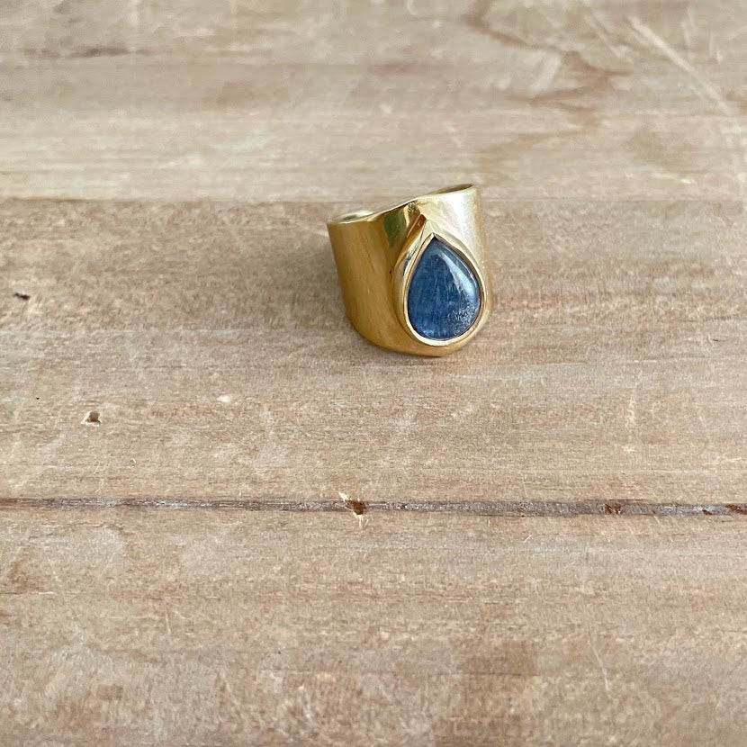 טבעת טיפת קיאנייט | טבעת לאישה | טבעת בעבודת יד- ARIO by Shlomit Berdah